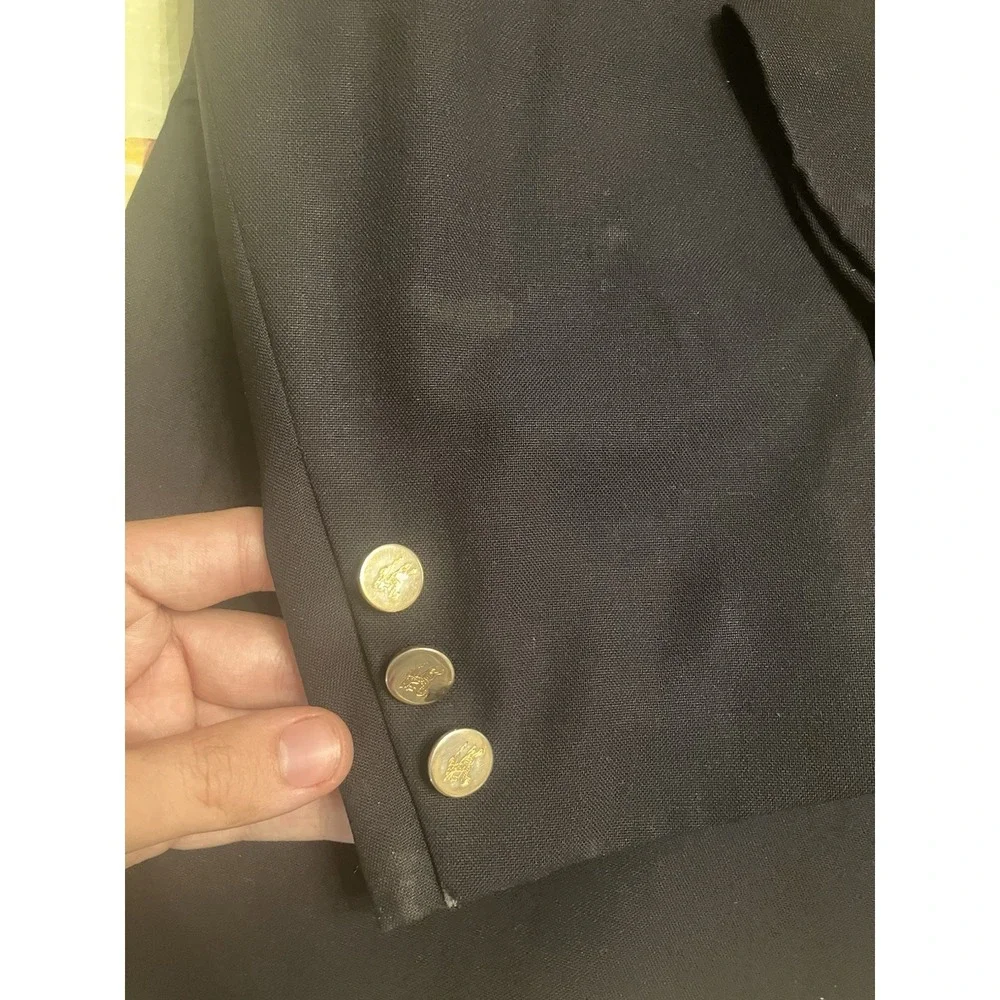Vintage Burberrys Blazer Mens 42R Navy Blue Wool Sport Coat Jacket Gold Buttons